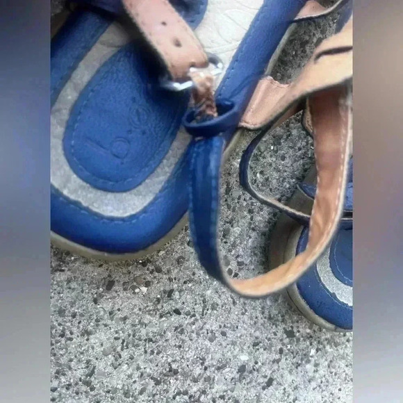 b.o.c. Sandals Women 10M Blue Faux Leather Strappy Adjustable Slingback Open Toe - Picture 5 of 5